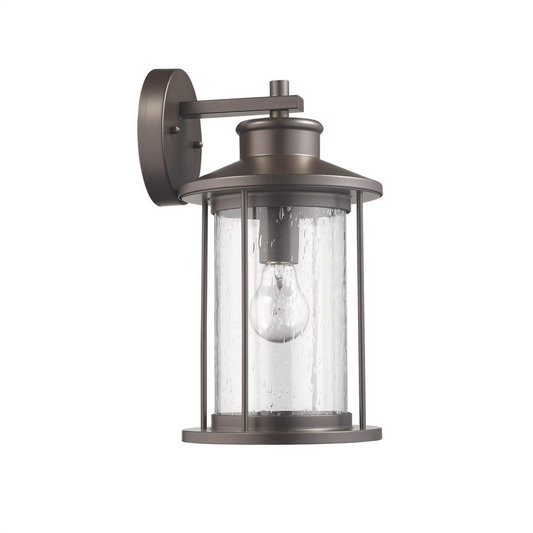 MALEAGANT Transitional 1 Light Rubbed Bronze Outdoor Wall Sconce 14" Height