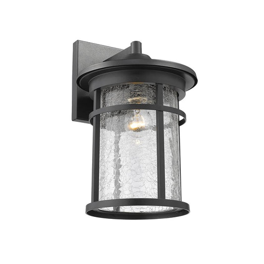 FINLEY Industrial 1 Light Textured Black Outdoor Wall Sconce 14" Tall