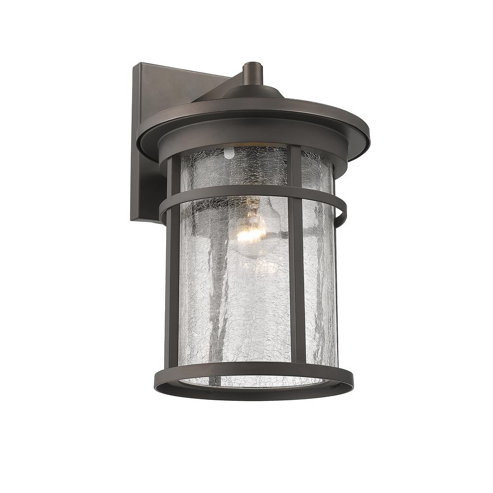 FINLEY Industrial 1 Light Rubbed Bronze Outdoor Wall Sconce 14" Tall