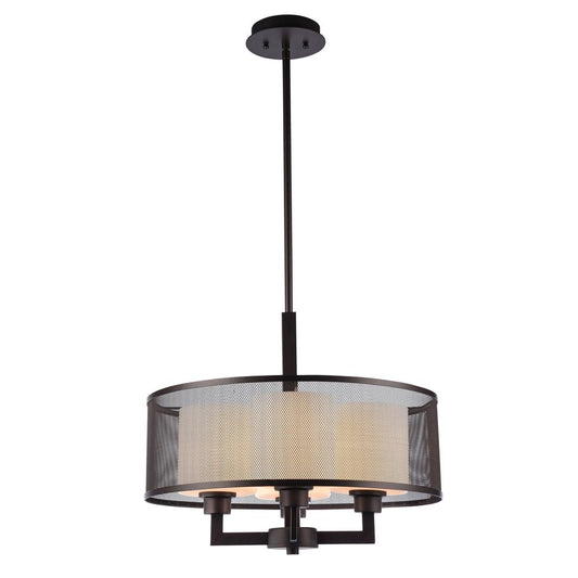 AUDREY Transitional 4 Light Rubbed Bronze Ceiling Pendant 19" Wide