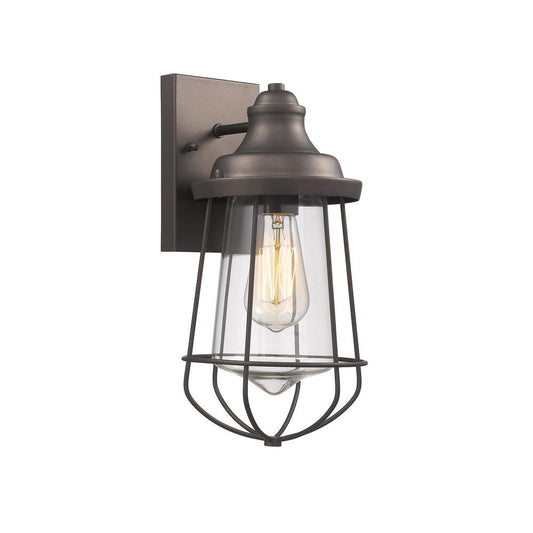 LUCAS Industrial-style 1 Light Rubbed Bronze Outdoor/Indoor Wall Sconce 12" Tall