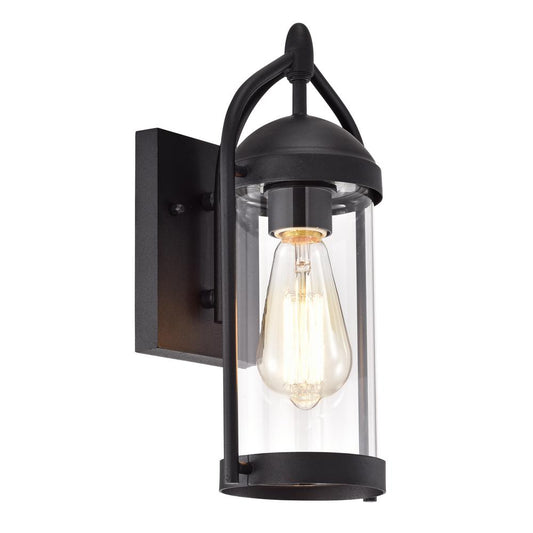 CHLOE Lighting HOLLIS Transitional 1 Light Textured Black Outdoor Wall Sconce 13" Height