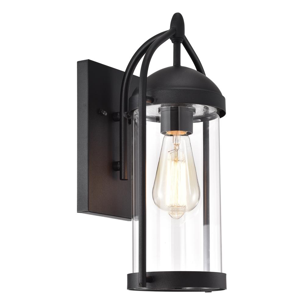 CHLOE Lighting HOLLIS Transitional 1 Light Textured Black Outdoor Wall Sconce 15" Height