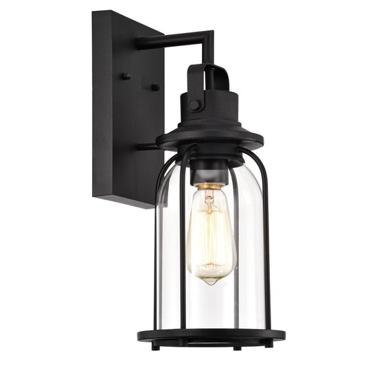 CHLOE Lighting CLARKE Transitional 1 Light Textured Black Outdoor Wall Sconce 15" Height