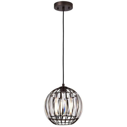 CHLOE Lighting ELIANA Transitional 1 Light Oil Rubbed Bronze Mini Pendant Ceiling Fixture 9" Wide