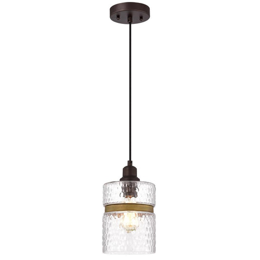 CHLOE Lighting BRIELLE Transitional 1 Light Oil Rubbed Bronze Mini Pendant Ceiling Fixture 6" Wide