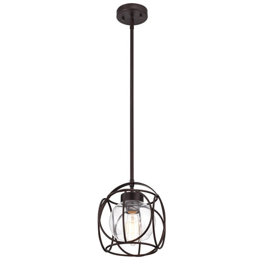 CHLOE Lighting RYLEE Transitional 1 Light Oil Rubbed Bronze Mini Pendant Ceiling Fixture 10" Wide