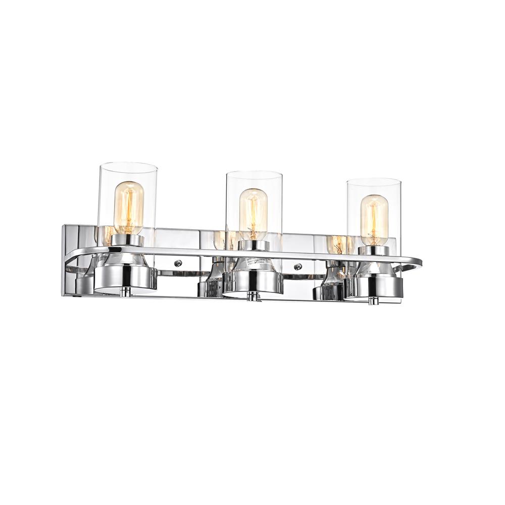 CHLOE Lighting RAELYN Contemporary 3 Light Chrome Bath Vanity Fixture 22" Width