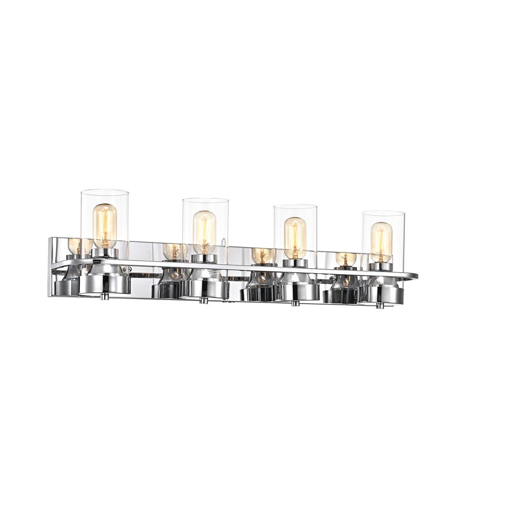 CHLOE Lighting RAELYN Contemporary 4 Light Chrome Bath Vanity Fixture 30" Width