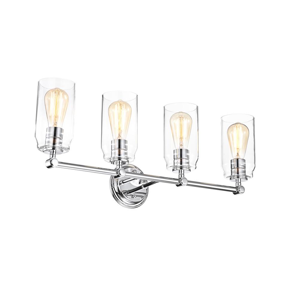 CHLOE Lighting JOYCE Contemporary 4 Light Chrome Bath Vanity Fixture 28" Width