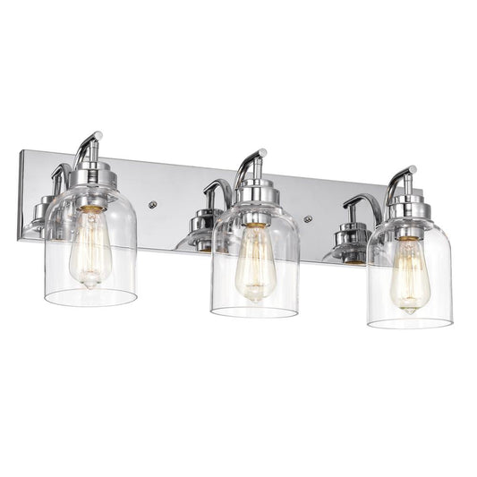 CHLOE Lighting THIERRY Transitional 3 Light Chrome Bath Vanity Fixture 24" Wide