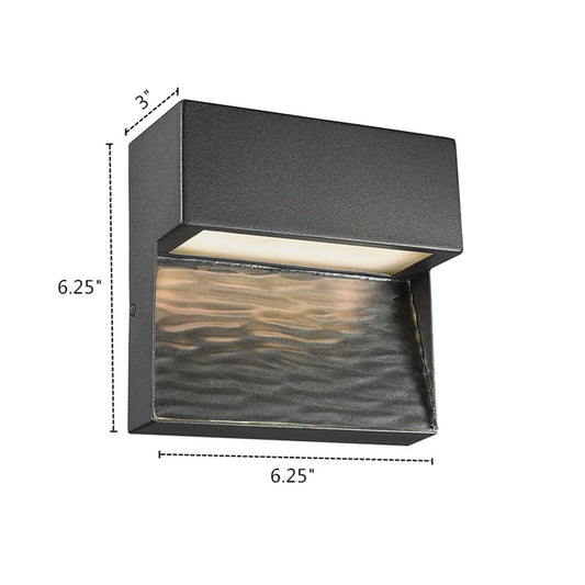 COOPER Contemporary LED Light  Textured Black Outdoor Wall Sconce 6" Tall