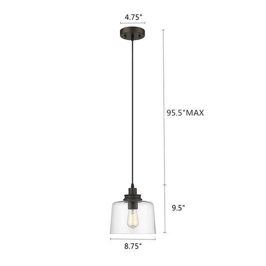 ALICE Transitional 1 Light Rubbed Bronze Mini Ceiling Pendant 9" Wide