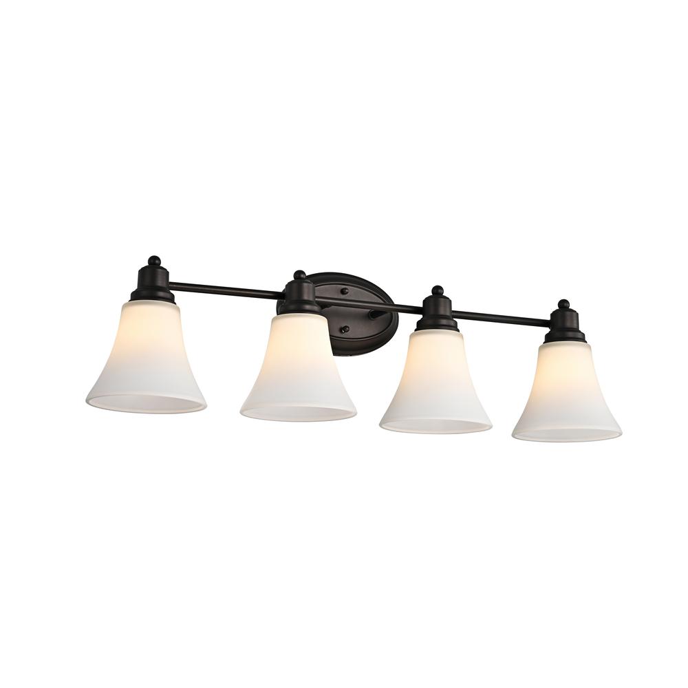 CHLOE Lighting JANET Contemporary 4 Light Rubbed Bronze Bath Vanity Fixture 30" Width