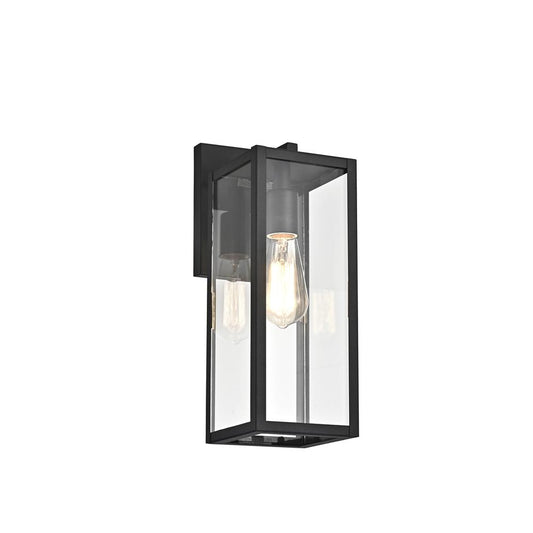 CHLOE Lighting RICHARD Transitional 1 Light Textured Black Outdoor Wall Sconce 14" Height