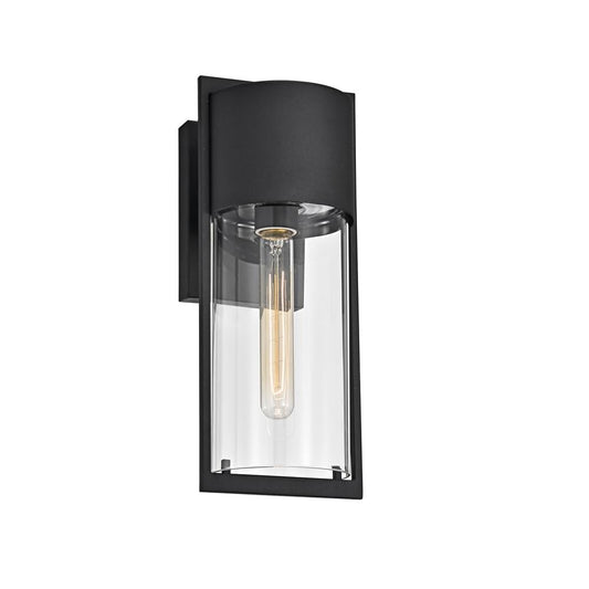 CHLOE Lighting TYLER Transitional 1 Light Textured Black Outdoor Wall Sconce 14" Height