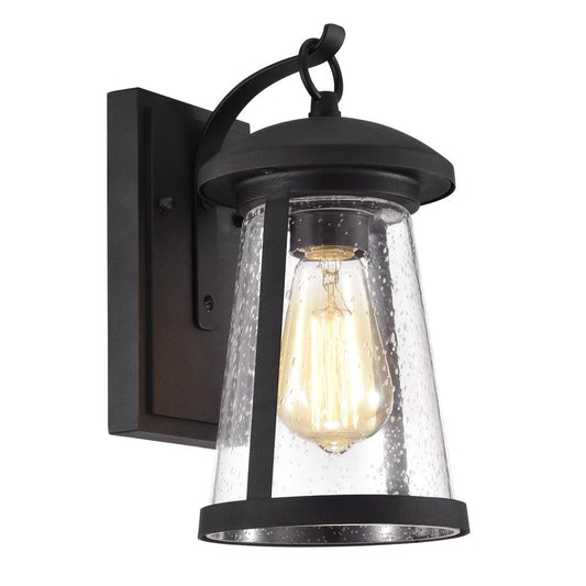 CHLOE Lighting FREYA Transitional 1 Light Textured Black Outdoor Wall Sconce 11" Height