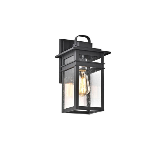 CHLOE Lighting BRIAN Transitional 1 Light Textured Black Outdoor Wall Sconce 13" Height