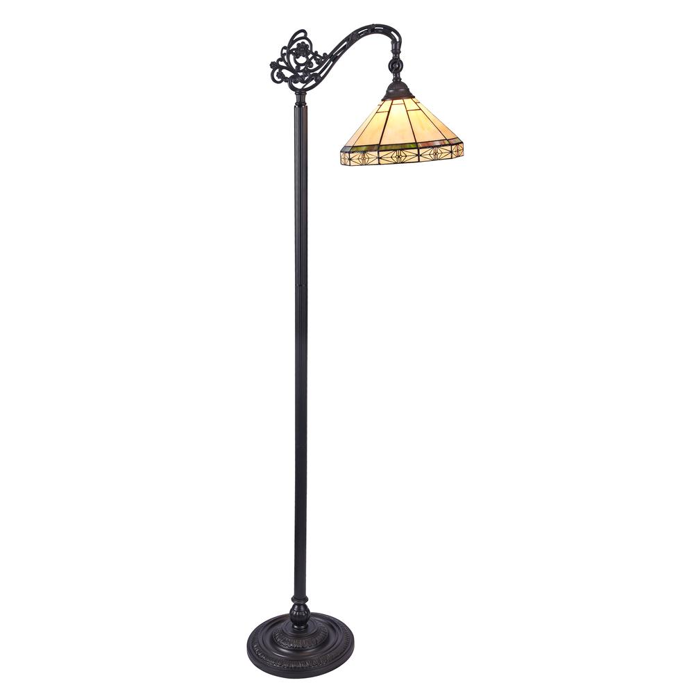 BELLE Tiffany-style 1 Light Reading Floor Lamp 11" Wide