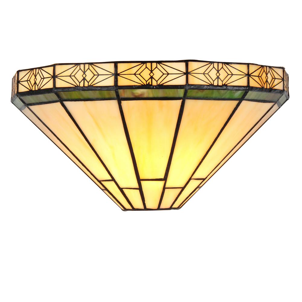 BELLE Tiffany-style 1 Light Mission Wall Sconce 12" Wide