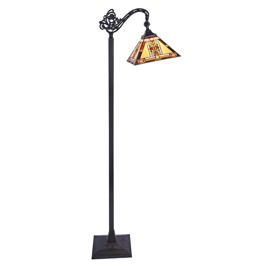 GODE Tiffany-style 1 Light Reading Floor Lamp 11" Wide