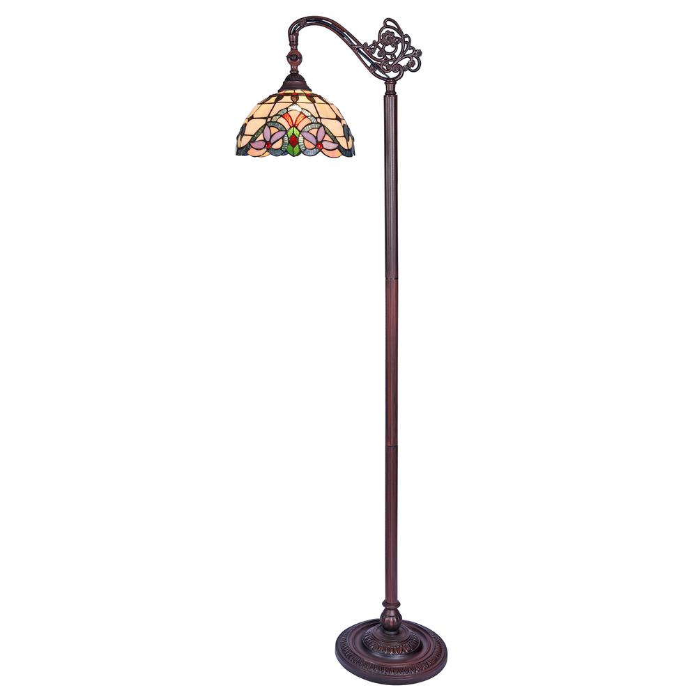 COOPER Tiffany-style 1 Light Reading Floor Lamp 11" Wide