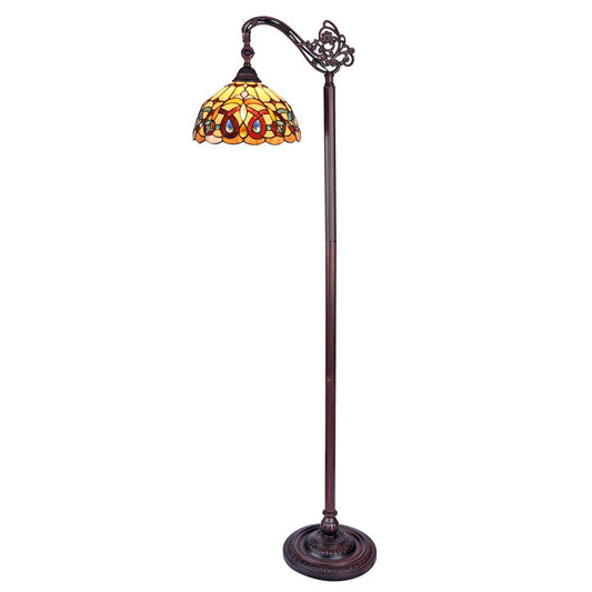 SERENITY Tiffany-style 1 Light Reading Floor Lamp 11" Wide