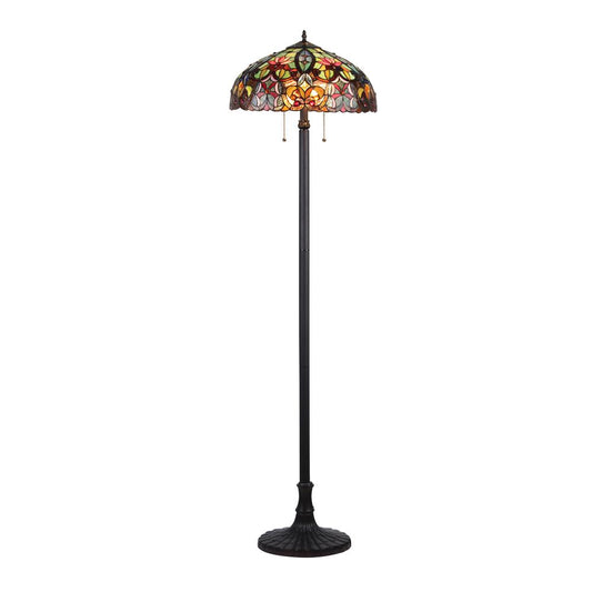 LIBBY Tiffany-style 2 Light Victorian Floor Lamp 18" Shade