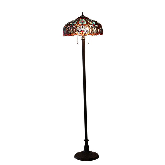 SADIE Tiffany-style 2 Light Victorian Floor Lamp 18" Shade