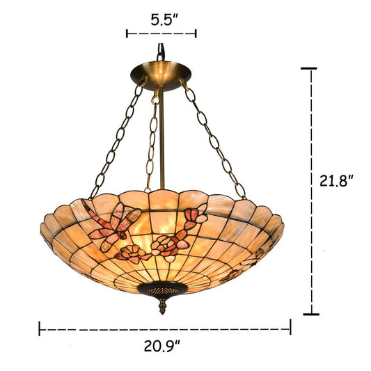 NIXIE Mosaic 3 Light Inverted Ceiling Pendant 20" Shade