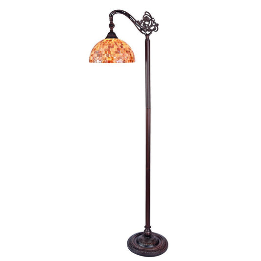 SHELLEY Tiffany-style 1 Light Reading Floor Lamp 11" Wide