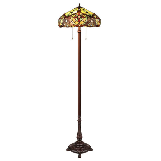 CORA Victorian-Style 2-Light Dark Bronze Finish Floor Lamp 18" Wide