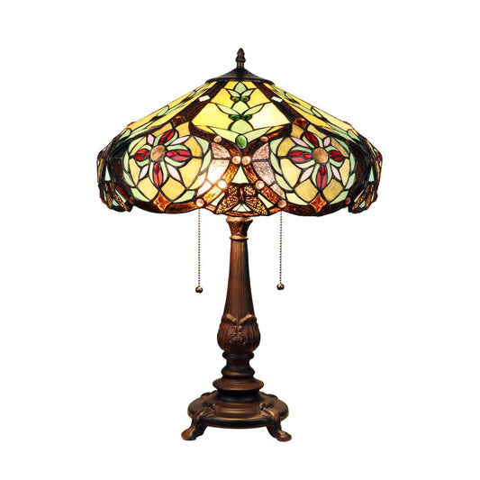 CORA Victorian-Style 2-Light Dark Bronze Finish Table Lamp 18" Wide