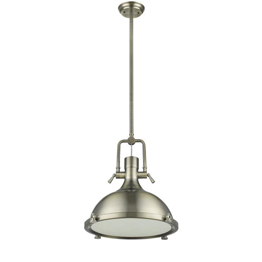 WALTER Industrial-style 1 Light Antique Brass Ceiling Mini Pendant 18" Shade