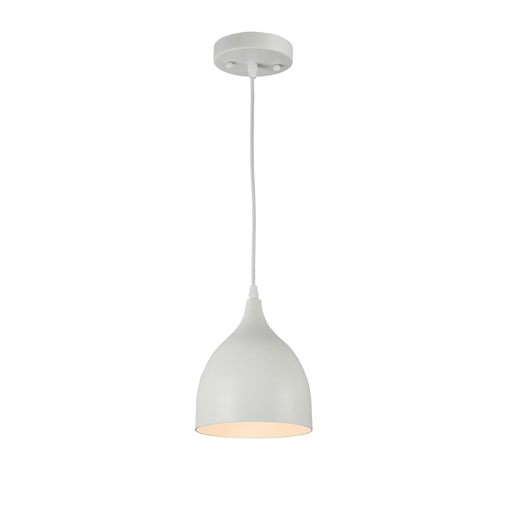 WALTER Industrial-style 1 Light Matt White Ceiling Pendant 7" Wide