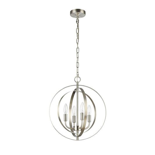 OSBERT Industrial-style 4 Light Brushed Nickel Ceiling Pendant 16" Wide