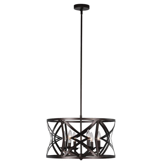 CHLOE Lighting ALINA Farmhouse 5 Light Oil Rubbed Bronze Finish Ceiling Pendant 21" Wide