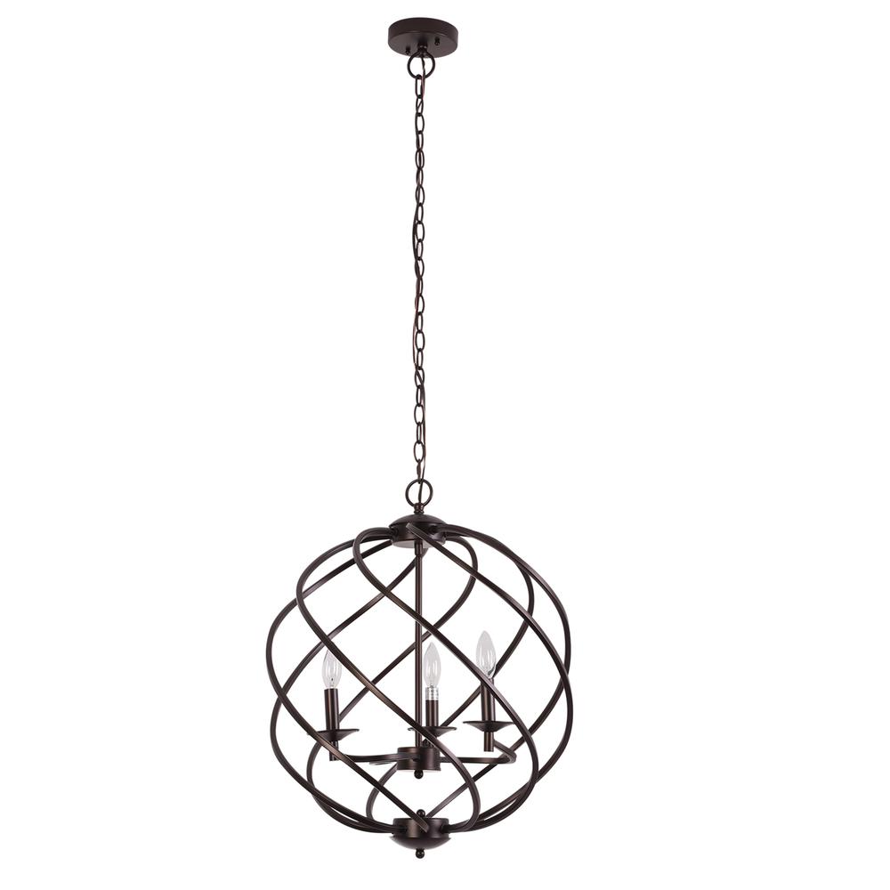 CHLOE Lighting JERICHO Farmhouse 3 Light Oil Rubbed Bronze Ceiling Pendant 19" Wide