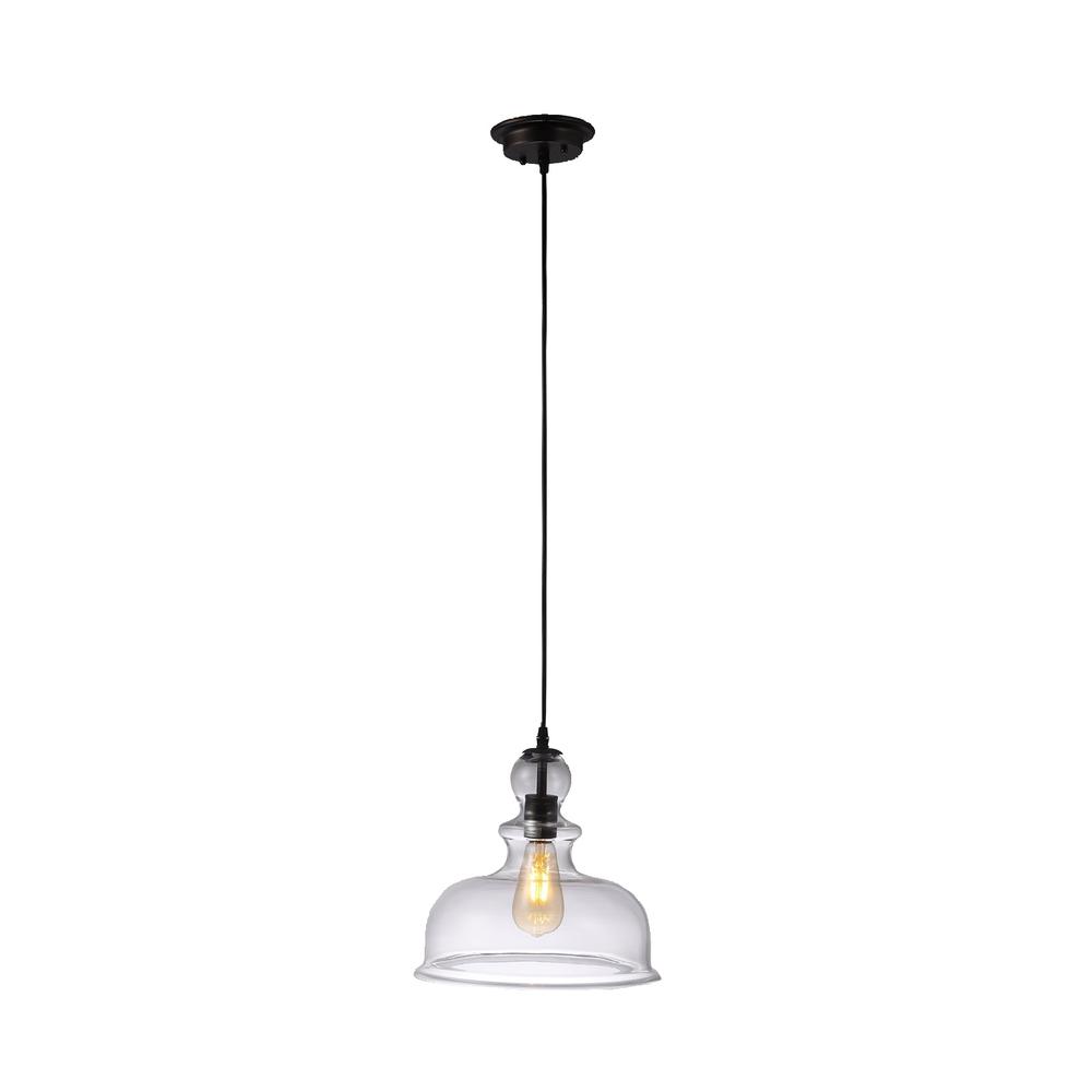 CHLOE Lighting TILIAN Transitional 1 Light Oil Rubbed Bronze Ceiling Pendant 12" Wide