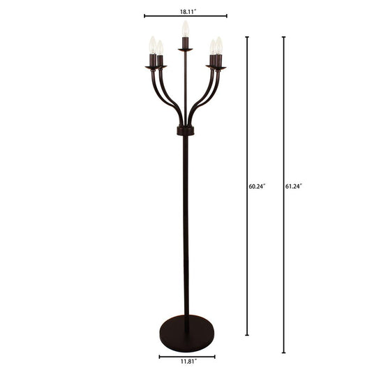 IRONCLAD Industrial 5 light Rubbed Bronze Floor Lamp 18" Wide