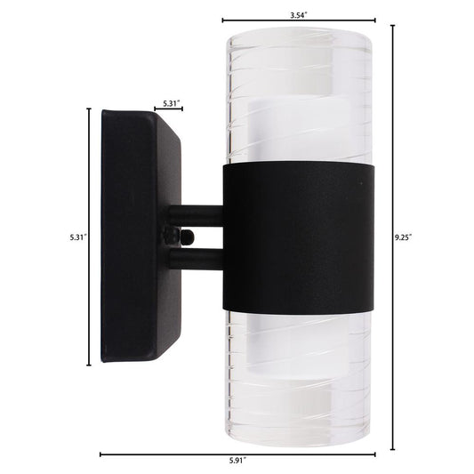 AALOK 2 Light LED In/Out Door Wall Sconce 3000K Warm White 10" Tall