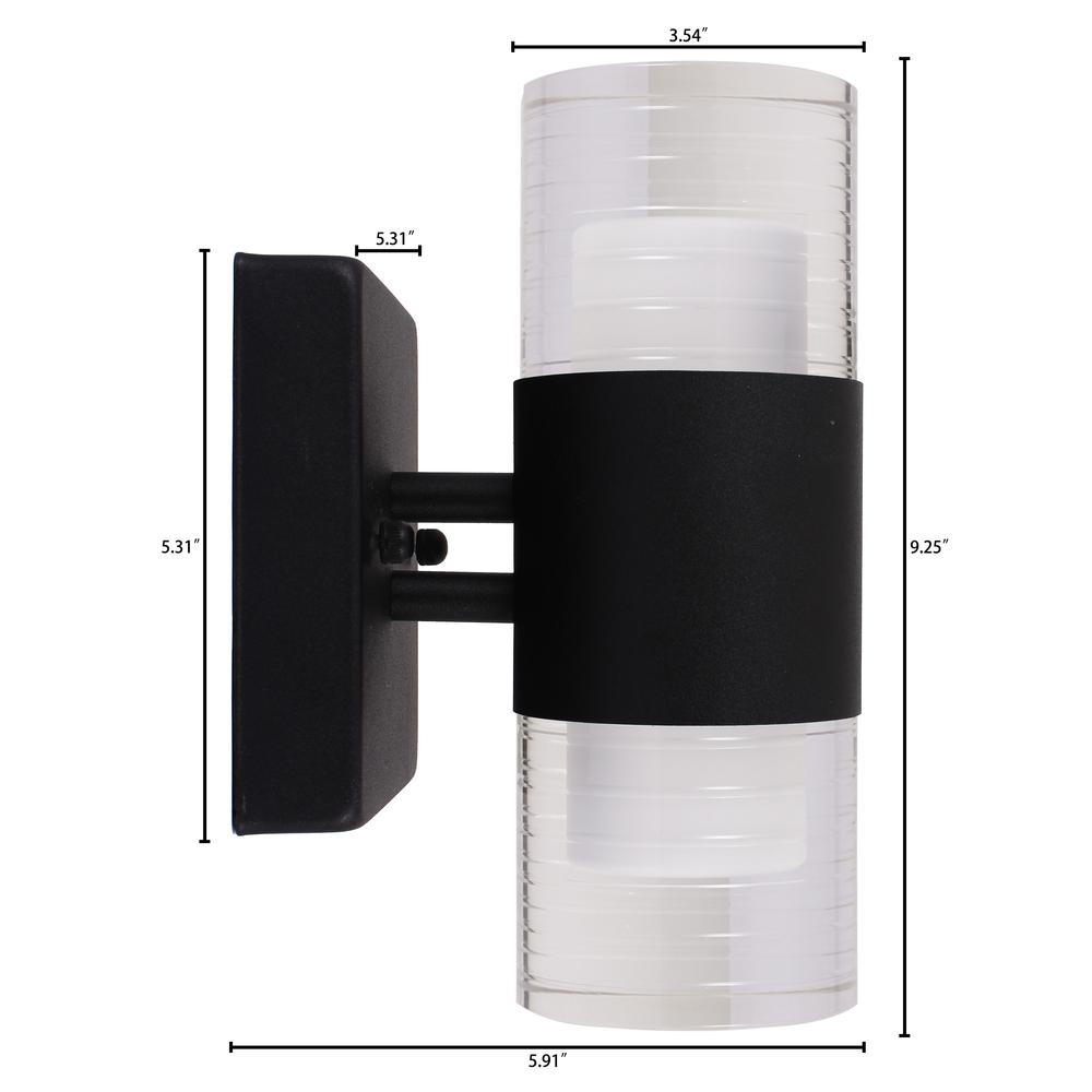 ANWAR 2 Light LED In/Out Door Wall Sconce 3000K Warm White 10" Tall