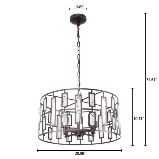 NAOMI Contemporary 4 Light Rubbed Bronze Ceiling Pendant 20" Wide