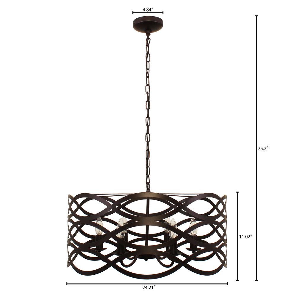 CAPELLA Transitional 6 Light Oil Rubbed Bronze Ceiling Pendant 24" Wide