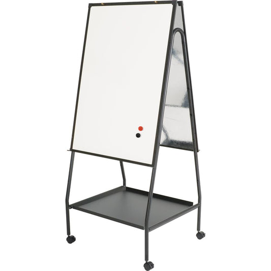 Wheasel Easel Dry-Erase Board, Porcelain-on-Steel, 28 3/4 x 59 1/2, White/Black