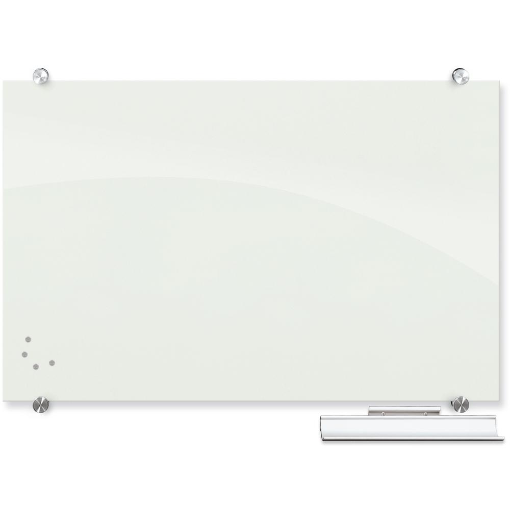 Visionary Magnetic Glass Board, Frameless, White Glossy, 36" x 24" x 1/8"