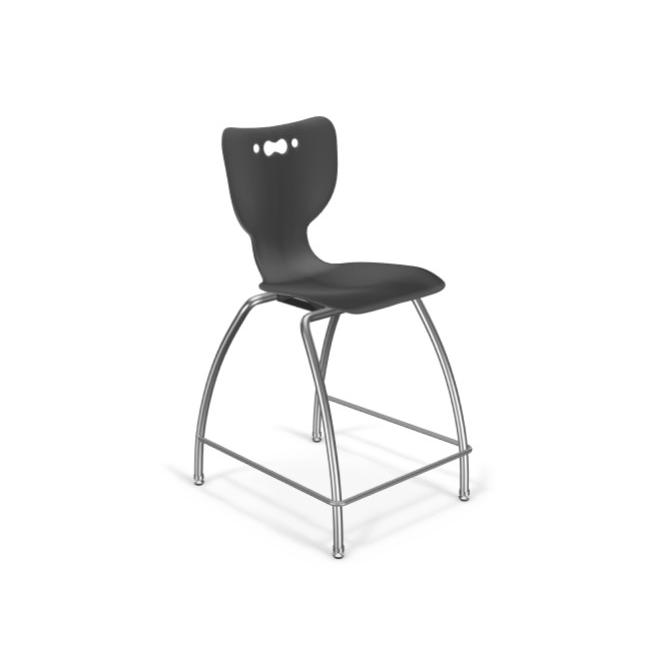 Hierarchy Stool - 4-Leg Stool (24 inch) - No Arms- Chrome Base - Black