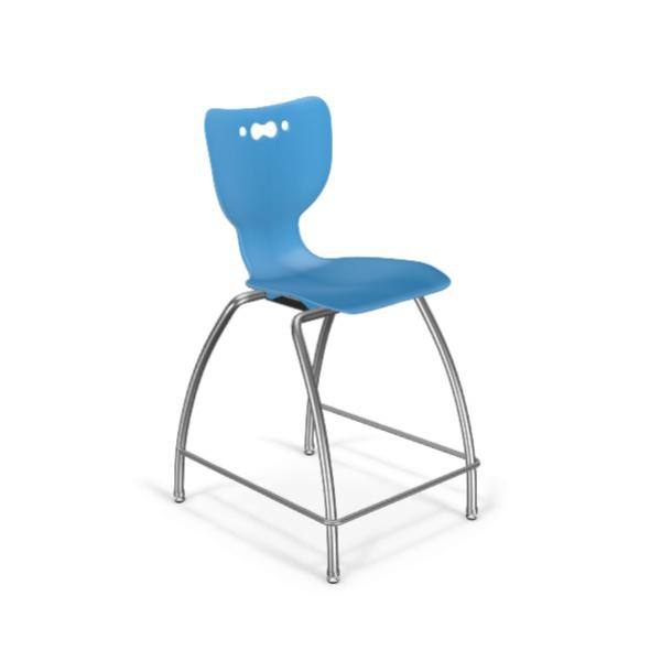 Hierarchy Stool - 4-Leg Stool (24 inch) - No Arms- Chrome Base -  Blue