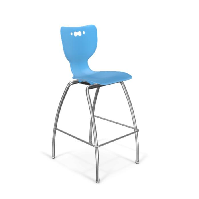 Hierarchy Stool - 4-Leg Stool (30  inch) - Blue- No Arms- Chrome Base