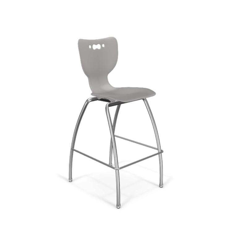 Hierarchy Stool - 4-Leg Stool (30  inch) - Gray- No Arms- Chrome Base